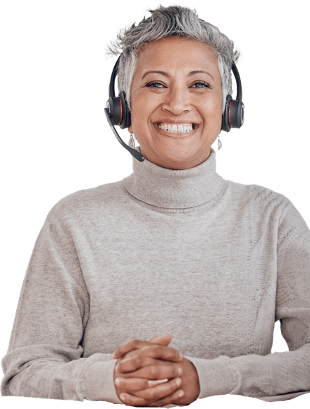 A smiling contact centre team leader